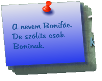 A nevem Bonifác. De szólíts csak Boninak.